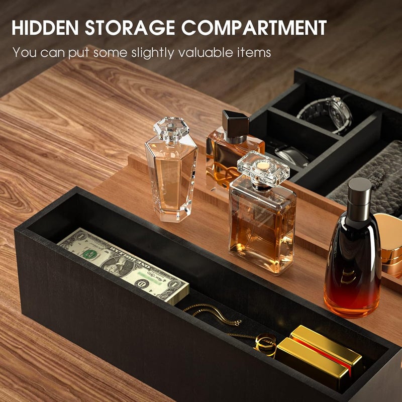 Sephyroth Cologne Organizer for Men 3 Tier of Cologne Display with Drawer Storage Perfume Oragnizer Display,Great Gift for Man(Black Walnut) - Image 3
